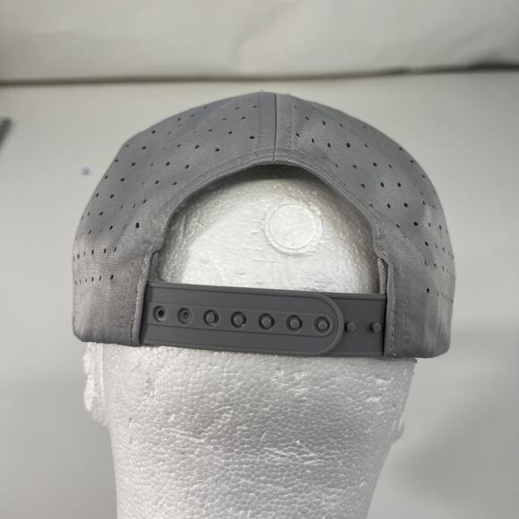 Waggle Hat Cap Snap Back Gray Green Fish Embroidered Perforated Golf Mens - Picture 4 of 11